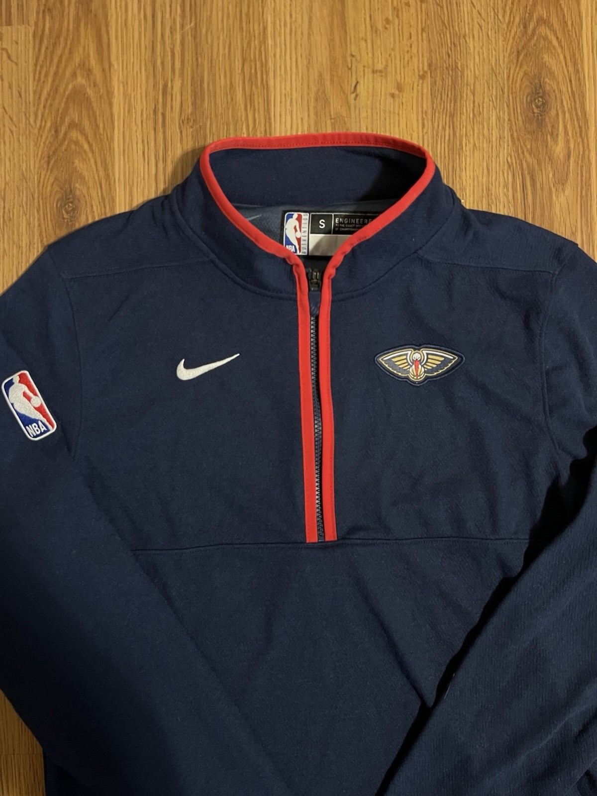 Nike NBA Authentics New Orleans Pelicans 1/4 Zip Player Issued Navy Men's S gallery