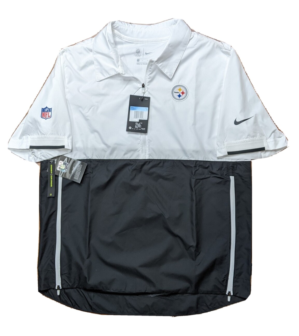 Nike NFL Pittsburgh Steelers Lightweight SS Coaches Shirt Jacket Men Medium NKCB gallery