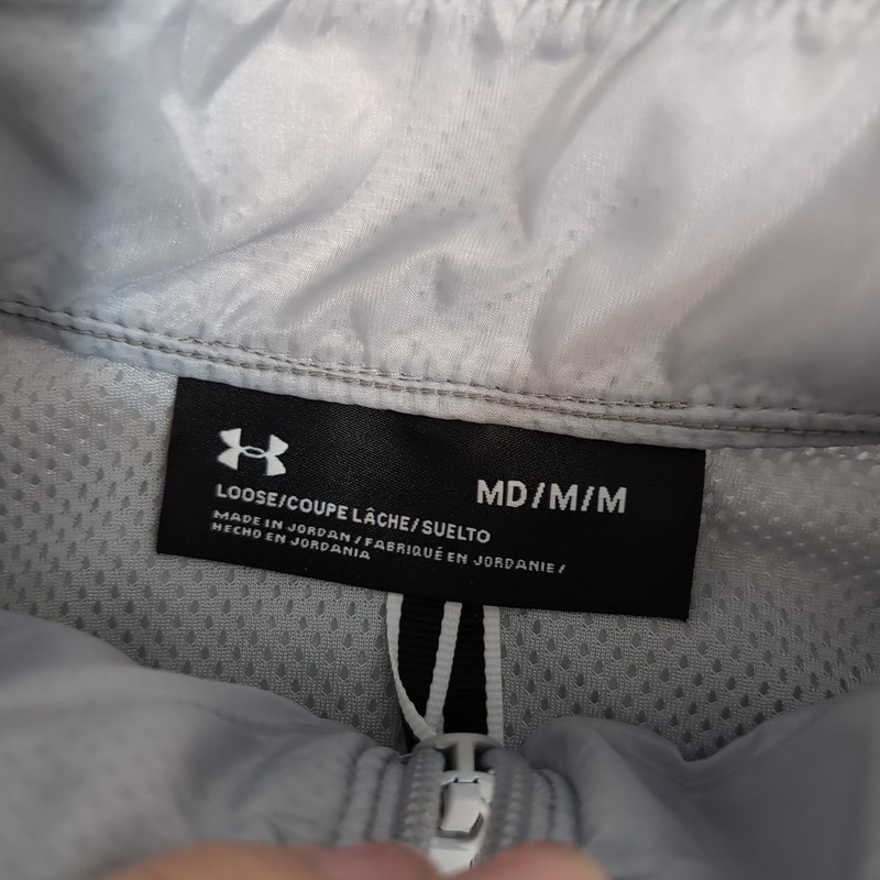 Under Armour Gray Nylon Poly 1/4 Zip Mock Neck Gym Running Mens Med CNU gallery