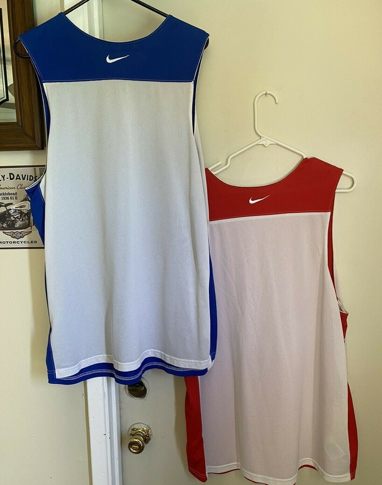 Nike Mens Basketball Tanks Blue White, Red White XL