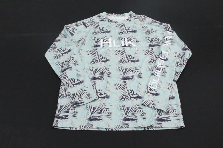 Huk Performance Fishing Shirt Mens Large geometric Long Sleeve Moisture Wick 157 gallery
