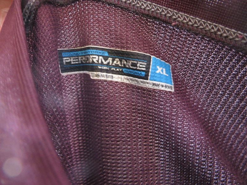Mens Maroon Three Snap Long Sleeve Roundtree & Yorke Performance Shirt Size XL gallery