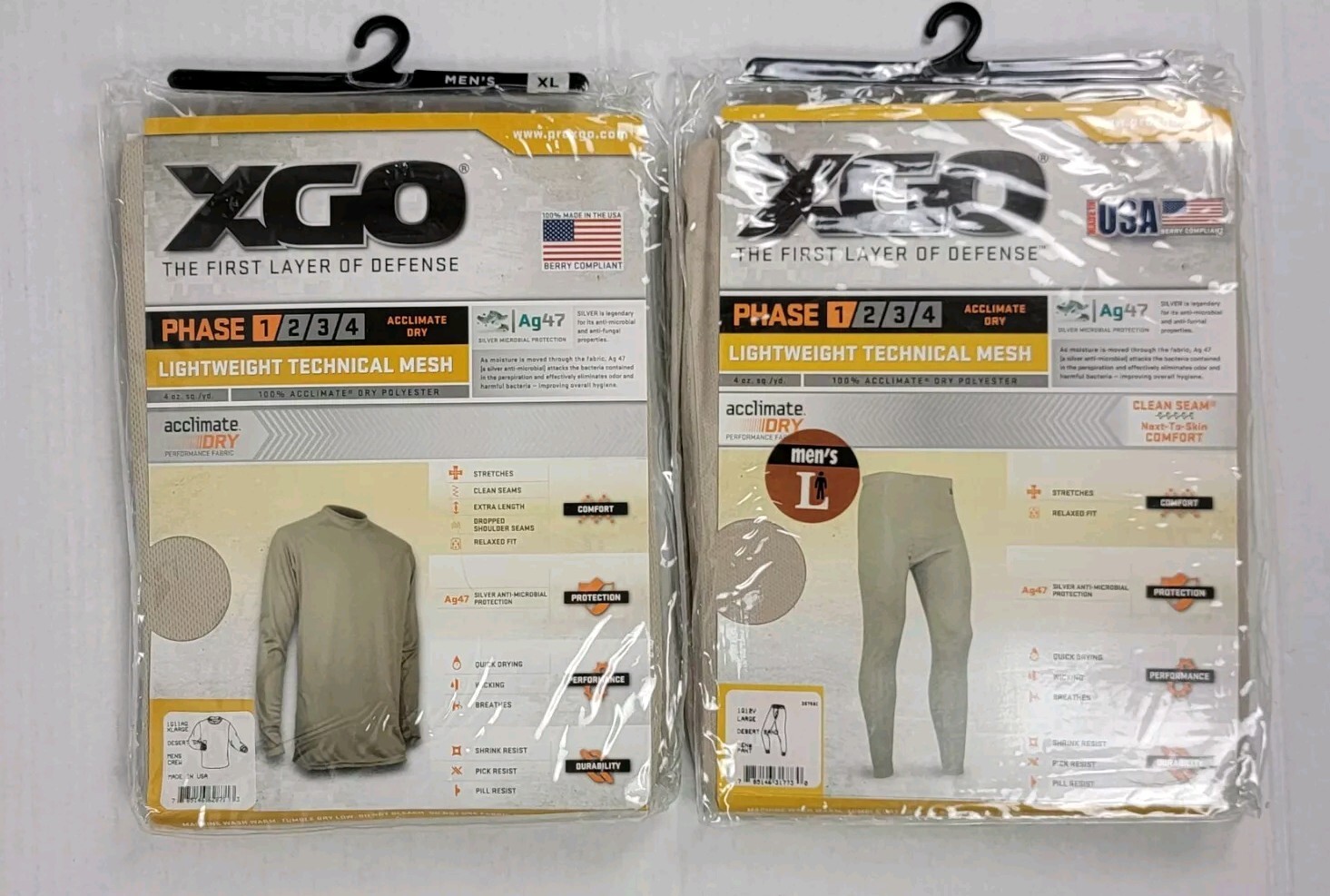 Xgo Phase 1 Lightweight Crew Long Sleeve Shirt Men's Size XL And Thermal Size L gallery