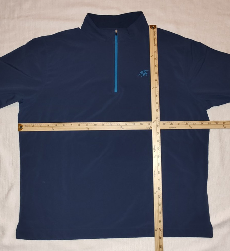 NICE Peter Millar e4 Wind Mens Blue 1/2 Zip Performance Golf Shirt Top XL WOW! gallery