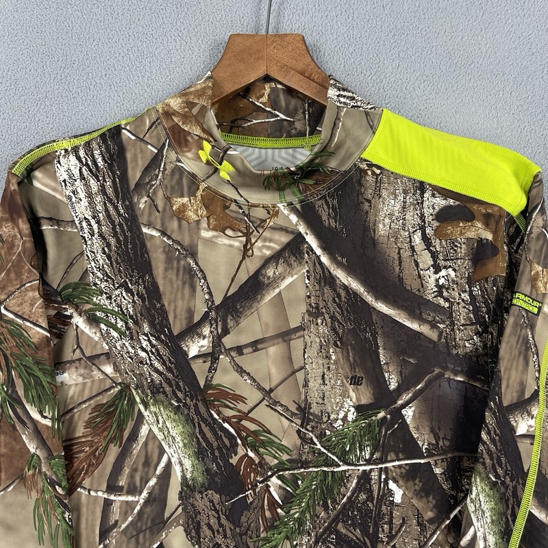 Under Armour Camo Shirt Mens L Hunting Camouflage Heatgear Compression Mock Neck gallery
