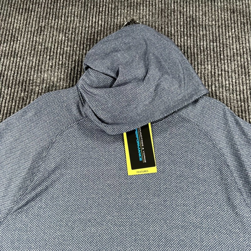Roundtree & Yorke Performance Pullover Mens Medium Hooded Blue Long Sleeve New gallery