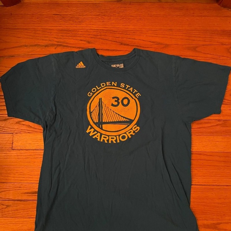 Steph Curry Adidas Blue and Yellow Warriors Shirt XL gallery