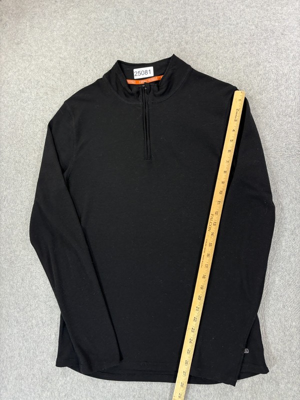 Omni Wool 1/4 Zip Polyester/Wool Base Layer Pullover (Men's XL) Black gallery