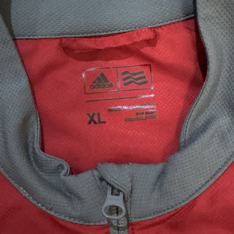 Adidas Wind Shirt Mens XL Red & Gray Full Zip Jacket Long Sleeve gallery