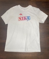 Nike Men’s Dri-Fit “Party at the Rack” Multi Color Logo , White – Size Medium