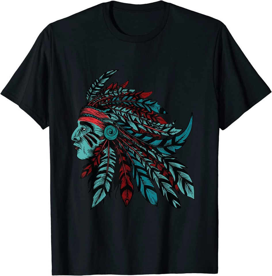 NEW Native American Indian Chief Headdress TEE SHIRT SIZE S-XL MADE IN USA