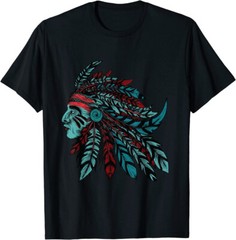 NEW Native American Indian Chief Headdress TEE SHIRT SIZE S-XL MADE IN USA