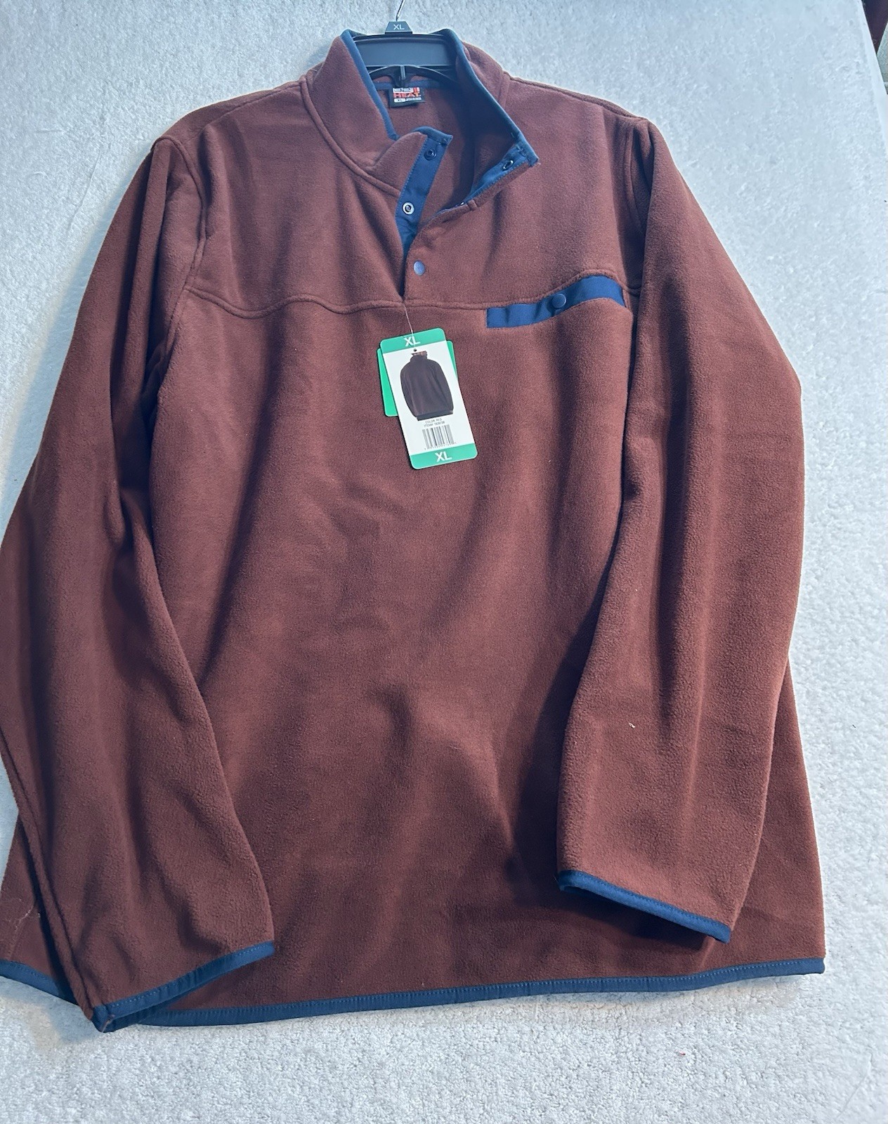 32 Degree Heat Men's XL Red 1/2 Button Pullover Sweatshirt Fleece (R2) gallery