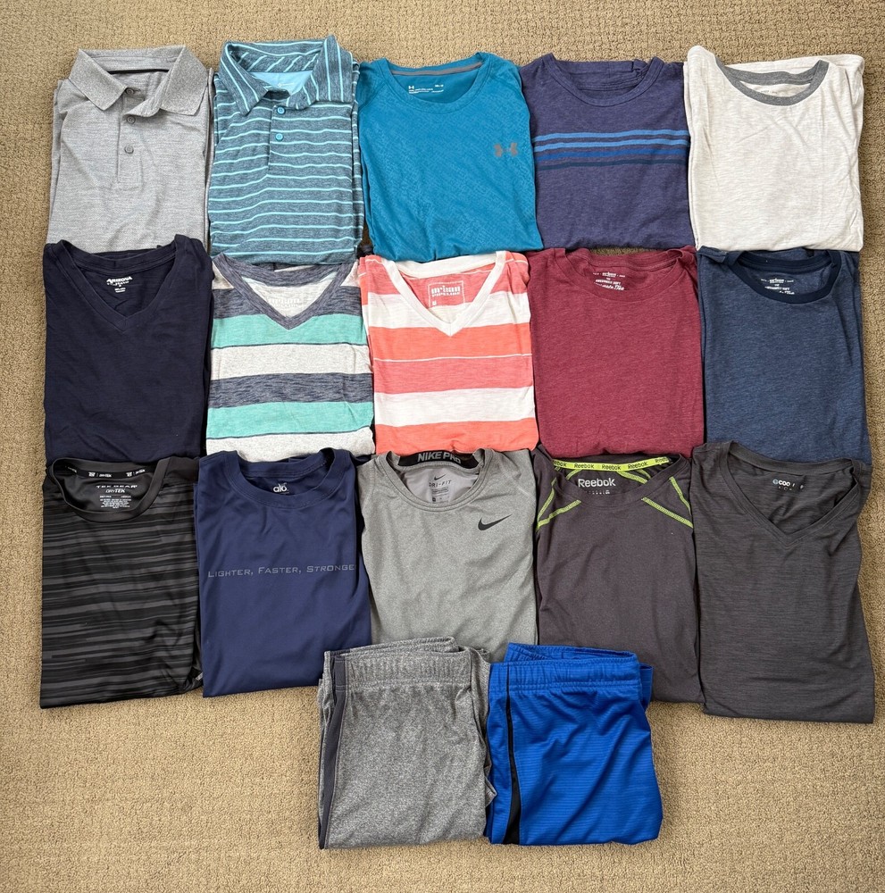 Men's Summer Shirts and Shorts Size Medium Under Armour Nike Reebok Urban Mens