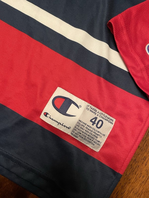 Champion Hockey Jersey #19 USA Red White Blue Sz M 40 Sublimation shirt gallery