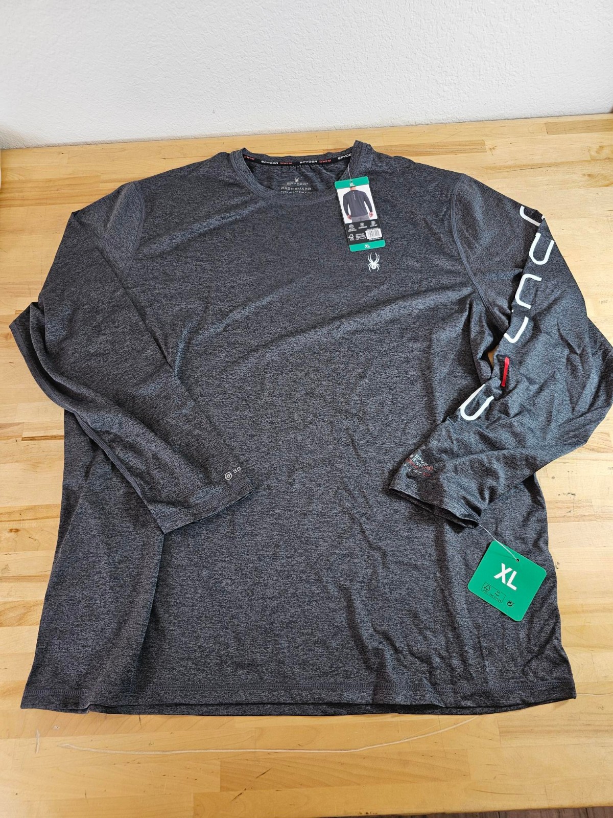 XL / X-LARGE - BLACK - Spyder Men’s Rash Guard Breathable Quick Dry 50+ UPF gallery