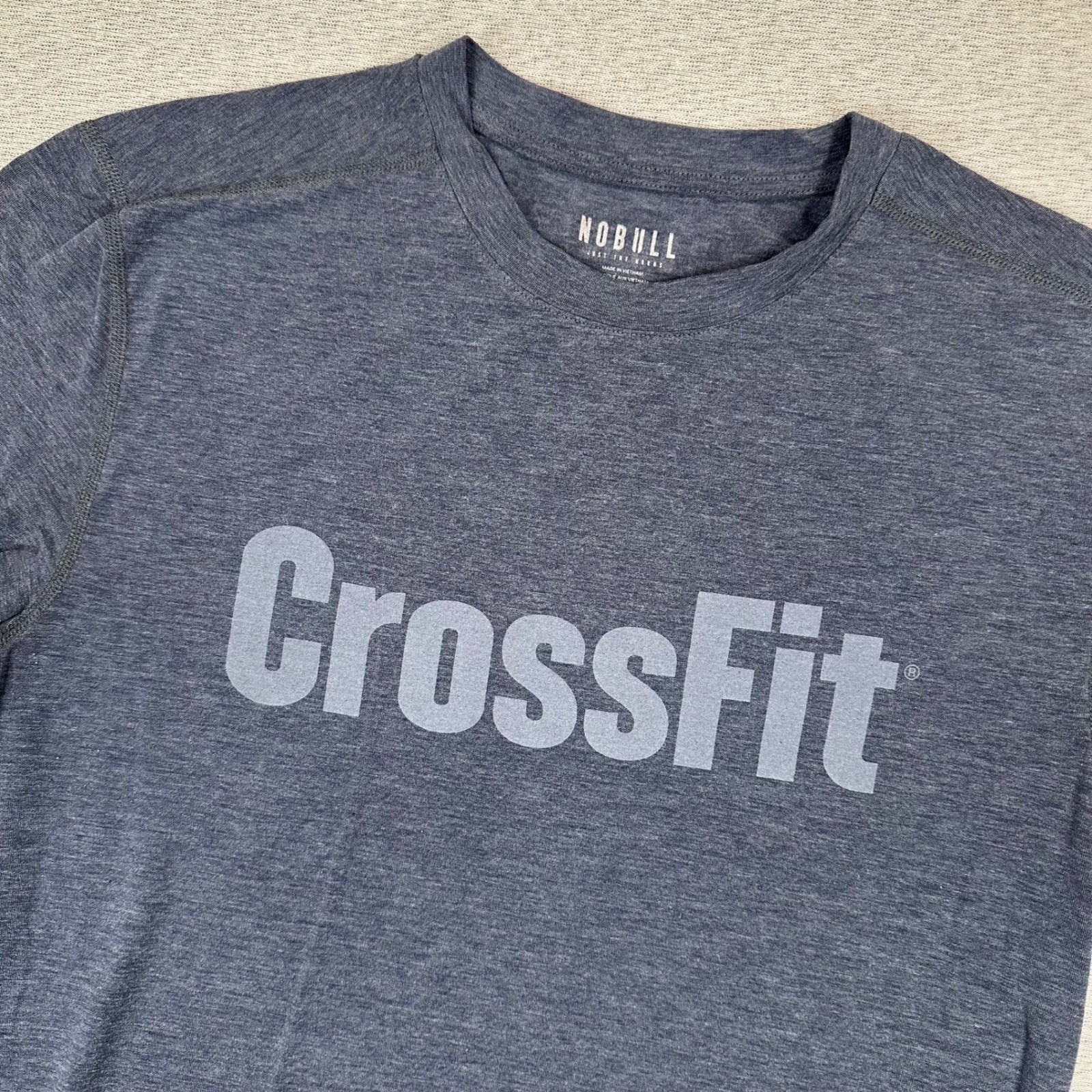 NOBULL CrossFit Shirt Mens Small Heather Navy Blue Short Sleeve Training Tee gallery