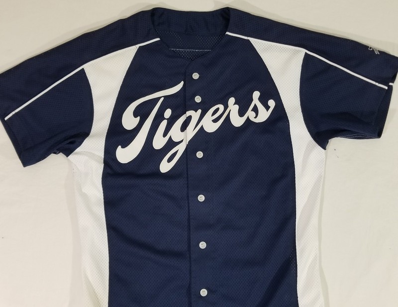 Victory Custom Athletic TIGERS #2 RIVERA Baseball Jersey Sz 42 Blue Stitched USA gallery