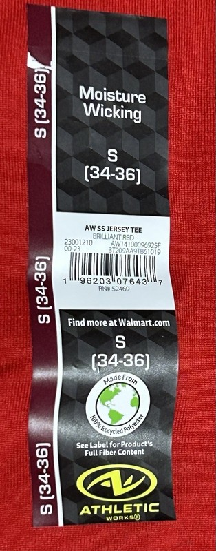 Athletic Works Men's Core Performance Short Sleeve Jersey Tee NWT Small (34-36) gallery