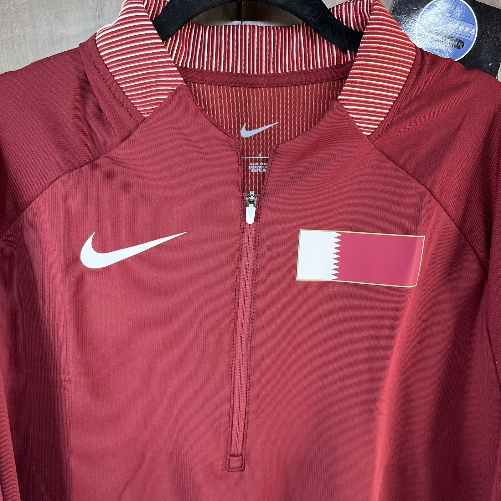 Nike Pro Elite Racing Qatar 1/4 Zip Pullover Track Jacket Red XL CI8847-611 gallery