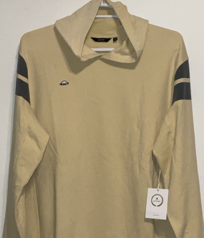 RADMOR GOLF HIGGINS CAP STRIPE WHEAT FRENCH TERRY PULLOVER HOODIE 2XL NWT