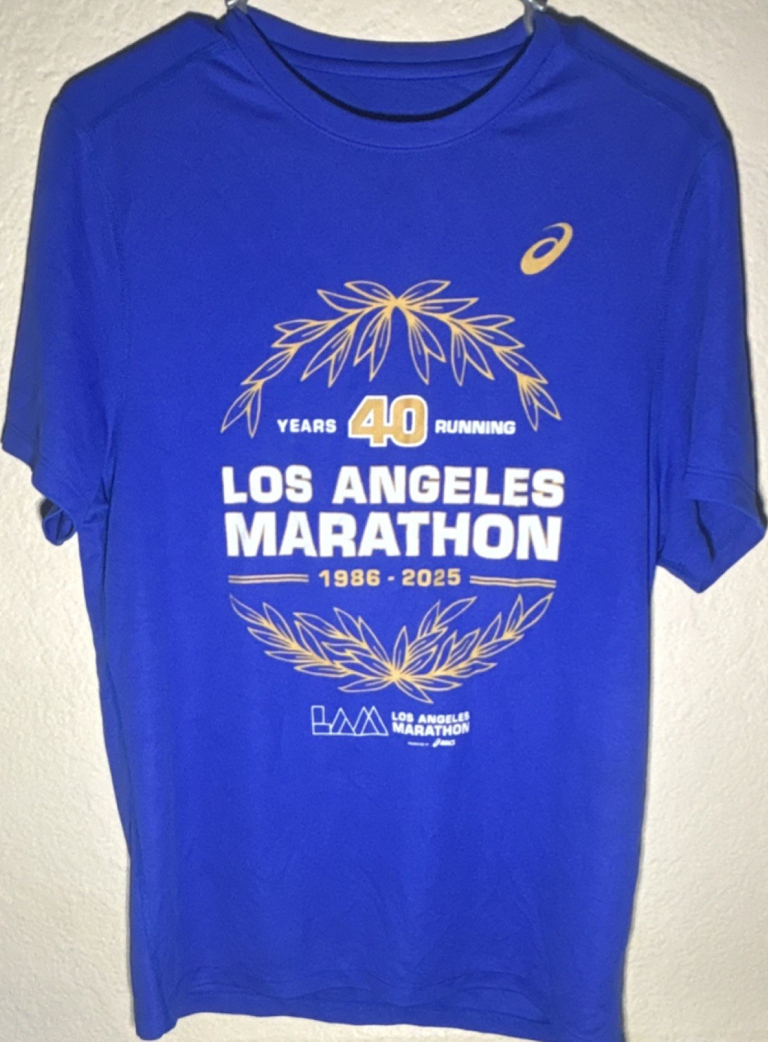 ASICS Los Angeles Marathon 40th Anniversary Men's Blue Graphic Print T-Shirt M gallery
