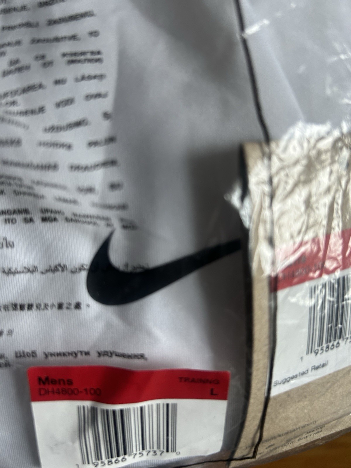 Nike Pro Men's L White Training T-Shirt Short Sleeve Crew Neck Polyester gallery