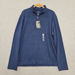 Van Heusen Never Tuck True Navy Blue Otto Pull Over 1/4 Zip Size Men’s Small