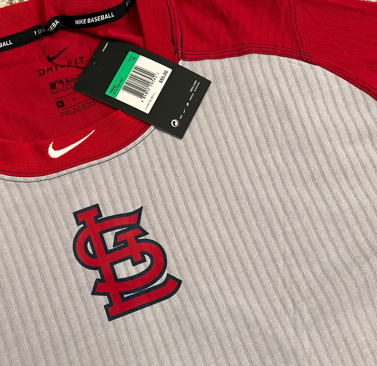 Nike Mens Gray/Red St. Louis Cardinals Long Sleeve Thermalite Shirt Extra Large gallery