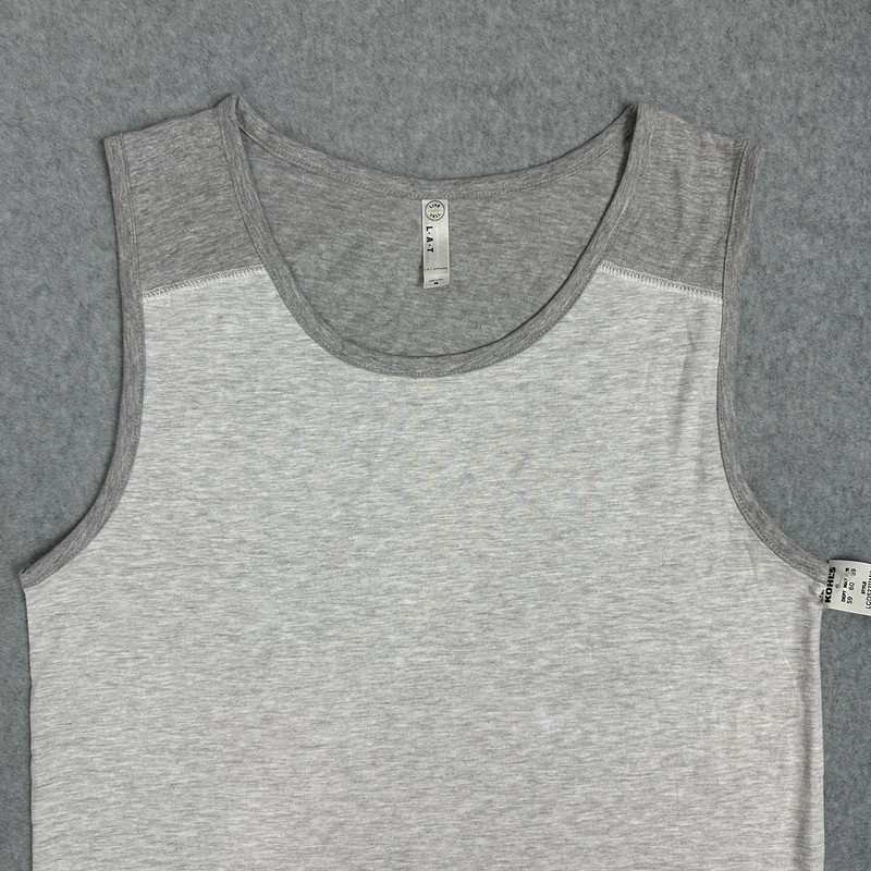 NWT L.A.T Apparel Men’s Medium Gray Contrast Back Tank Sleeveless Crew neck gallery