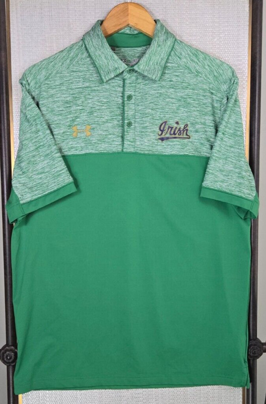 UNDER ARMOUR x NOTRE DAME Size Medium Mens Polo Shirt HeatGear Golf Performance gallery