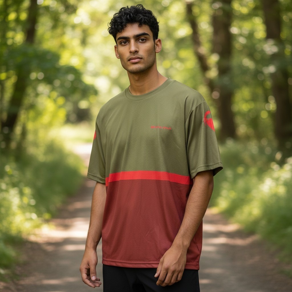 Endura Singletrack Core Tee II Mens 2XL Olive Rust MTB Jersey NWT gallery