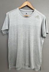 Adidas Running T Shirt Mens Sz M Crew Neck Heather Gray Climalite Performance