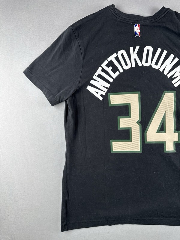 Nike Giannis 34 Milwaukee Bucks T Shirt Black NBA Basketball Tee Size M gallery