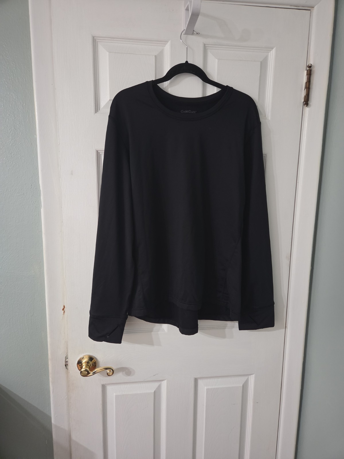 Cuddl Duds Climatecore Black Pullover Shirt. Long Sleeve With Thumb Holes. XXL gallery