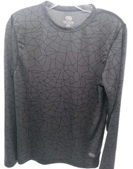 ECKO Function Shirt Mens Medium Gray Argyle Stretch Active Long Sleeve Gym