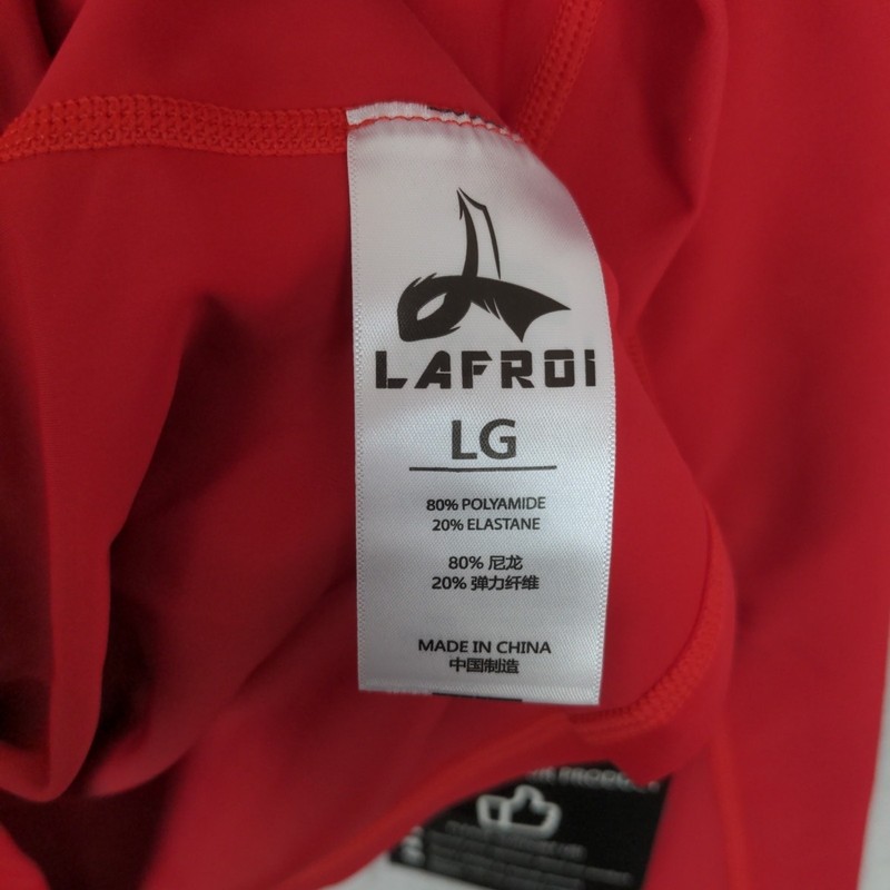 NWT Lafroi Burst Long Sleeve Shirt Men Large Red Fitted Compression Athletic gallery