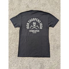 Gymreapers T-Shirt Iron Sharpens Iron Small Black Workout Tee