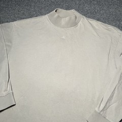 Adidas Shirt Mens XS Basketball Long Sleeve Tee Mock Neck Oversized Beige IA3423