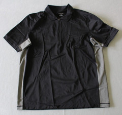 Lands End Shirt Mens 42-44 Large Activewear Black Stretch Basic Casual