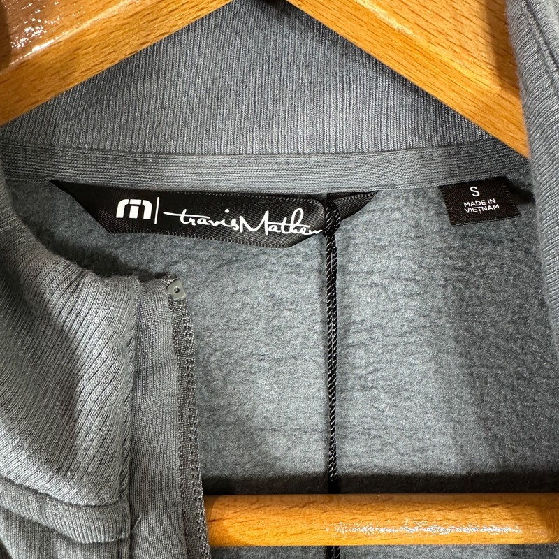 NEW Travis Mathew Newport 1/4 Zip Mens Small Grey Fleece Texas Embroidery gallery