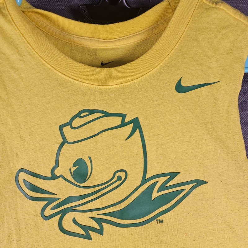 Nike Oregon Ducks Dri-FIT Sleeveless Muscle Tee Yellow Puddles Mascot XS gallery