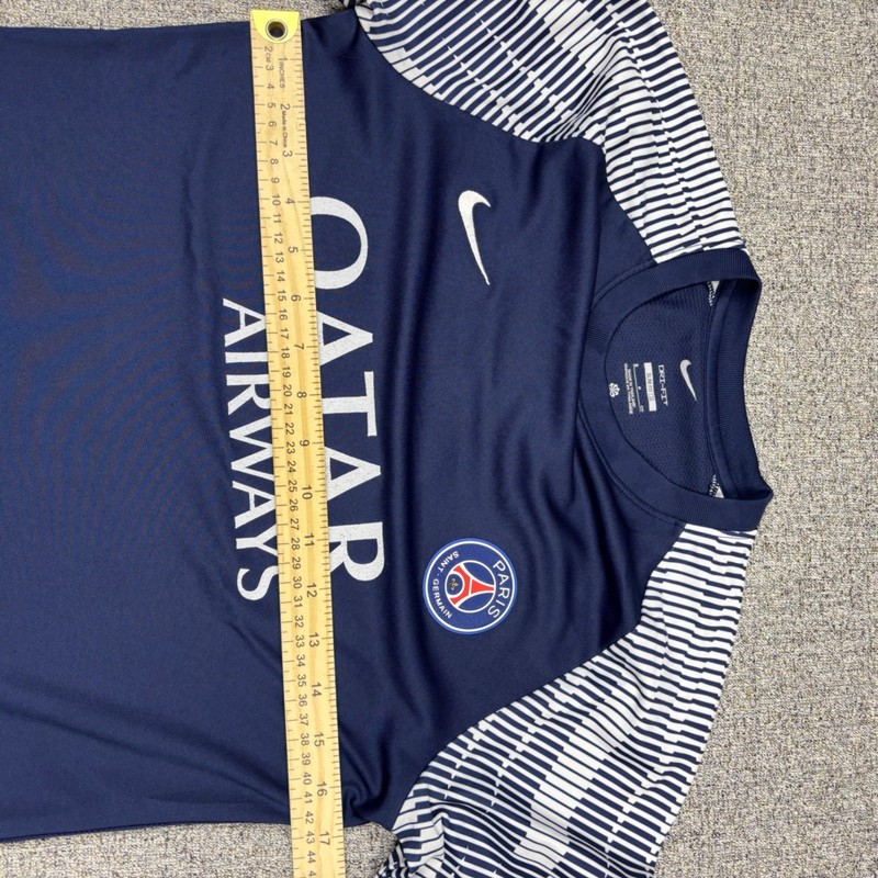 Nike PSG Paris Saint-Germain Training Jersey Navy Blue Striped Slim Fit Mens S gallery