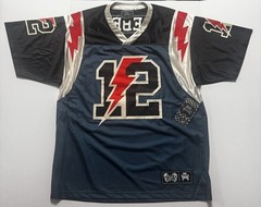 Rebel Vengeance Football Jersey #12 Men’s XL Blue Red White Lighting Bolt New