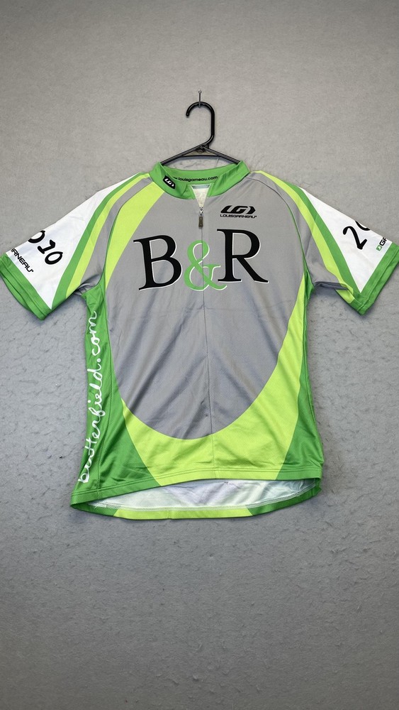 Louis Garneau Cycling Jersey Mens Small Gray Green Butterfield & Robinson 2010