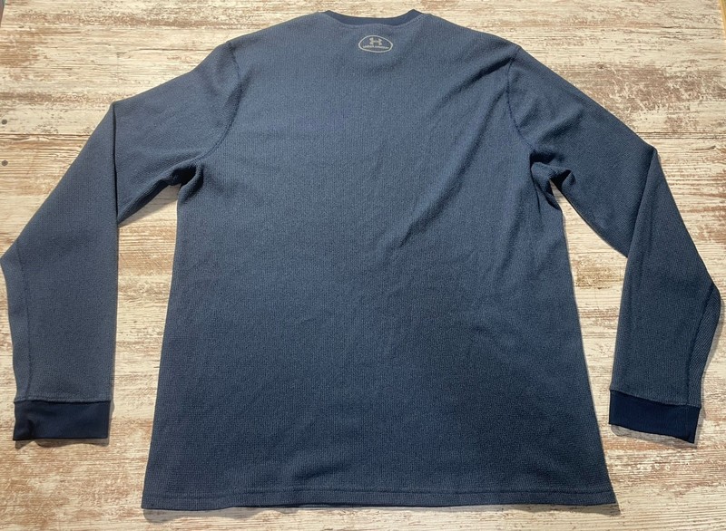 Under Armour UA Waffle Crew Shirt Mens XL Blue Long Sleeve Thermal Knit gallery