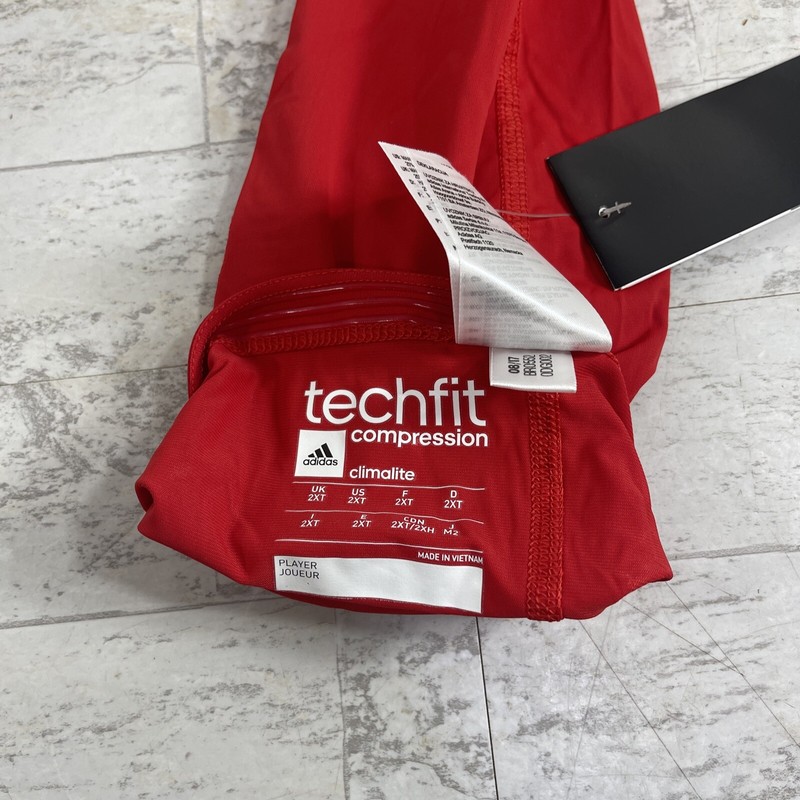 NWT Adidas Techfit Padded Compression Arm Elbow Red 2XLT Tall. 1 Sleeve gallery