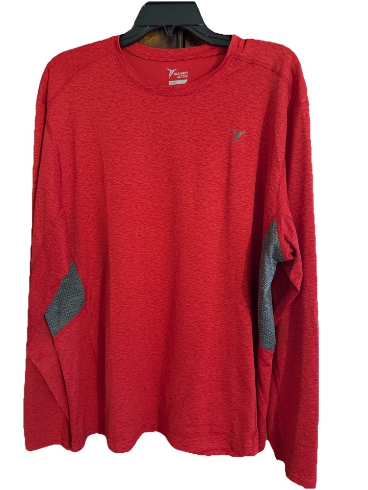 Old Navy Active Go-Dry Moisture Wicking Red Long Sleeve Men's T-Shirt L