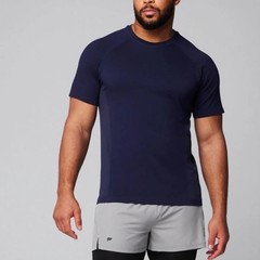 Fabletics Mens XL Navy Blue Short Sleeve Performance Training Shirt