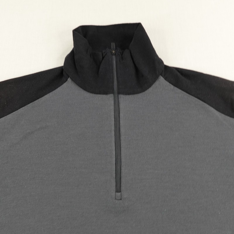 Icebreaker Sweater Mens Small Gray Black Wool 1/4 Zip Pullover 260 Zone 2 Tone ^ gallery